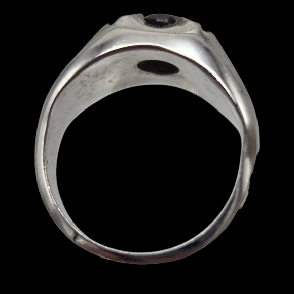 925 Silver Men's Ring with Blue Sapphire - Picture 6 of 9